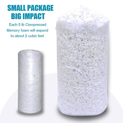 BOXIN 40 LBS Shredded Memory Foam Bean Bag Filler Refill - Premium Stuffing for Bean Bags, Dog Beds, Pillows, Chairs, Ottomans, Couch Cushions & Stuffed Animals - Perfect for Home Comfort, Arts & Crafts Projects