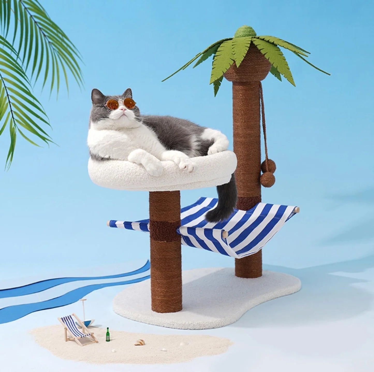 Premium Coconut Fiber Cat Tree with Scratching Posts & Perches - Durable & Eco-Friendly Pet Furniture for Indoor Cats - Perfect for Play, Climbing & Relaxing in Your Home
