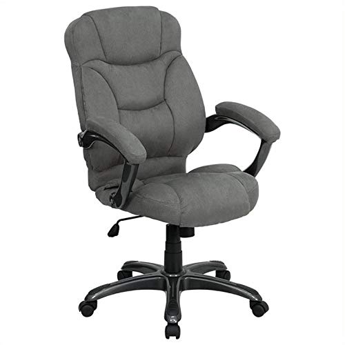 Scranton & Co High Back Gray Microfiber Office Chair with Lumbar Support - Ergonomic Desk Chair for Home & Office Workspace, Gaming, and Long Hours Sitting Comfort