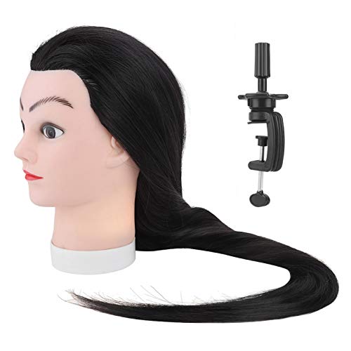 Professional Hairdressing Training Mannequin Head with Realistic Hair - Perfect for Beginners & Stylists to Practice Hair Cutting, Styling & Coloring - Salon & Home Use