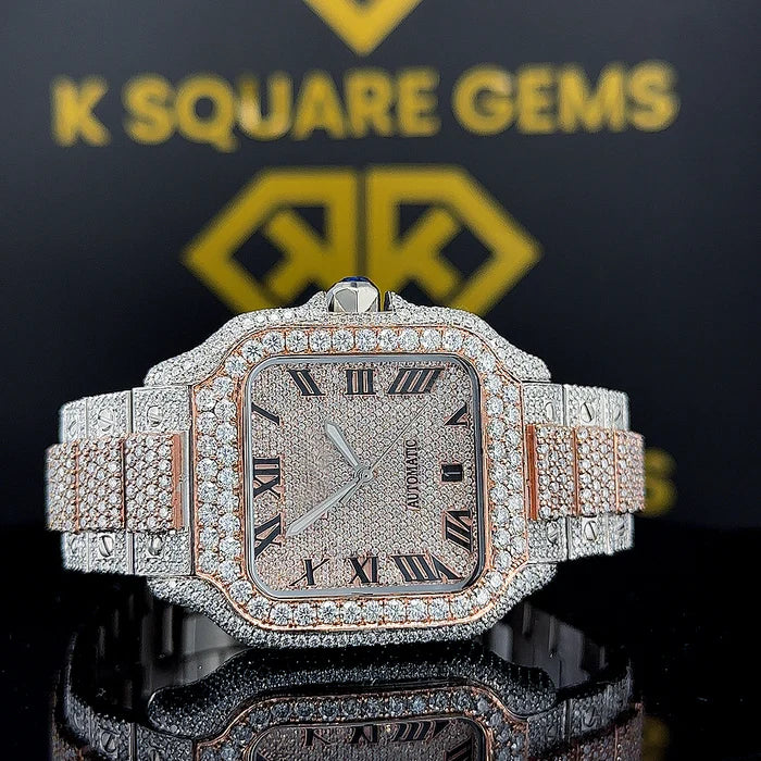 Luxury Moissanite Diamond Iced Out Hip Hop Men's Wristwatch - Customizable Dial & Unique Design - Perfect for Gifts, Parties, and Fashion Statements