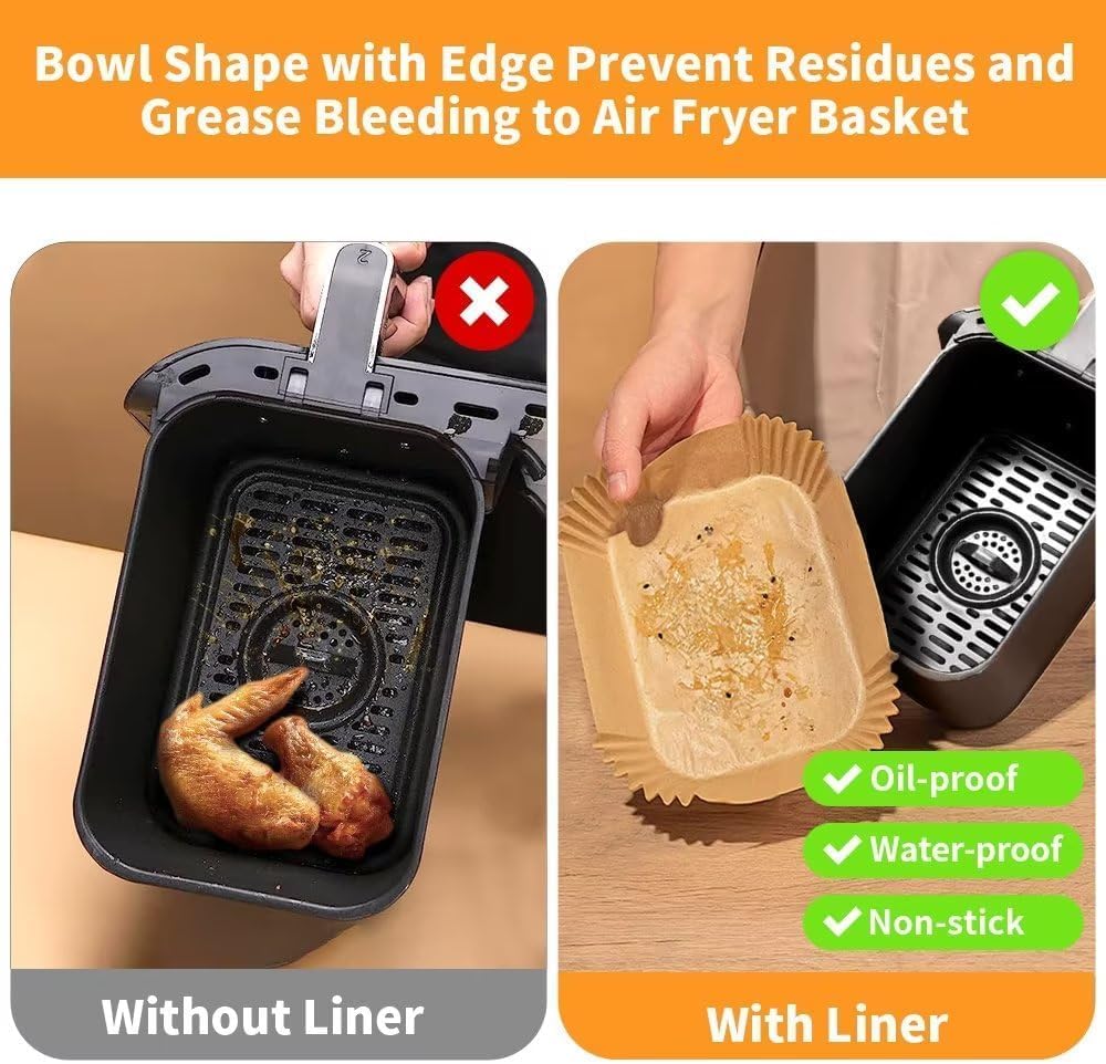 Reusable Silicone Air Fryer Liners - 2 Pack Non-Stick, Oil-Proof Baking Sheets for Ninja Air Fryer | Food Grade Parchment Paper for Baking, Roasting & Microwave | Red & Black | Perfect for Healthy Cooking & Easy Cleanup