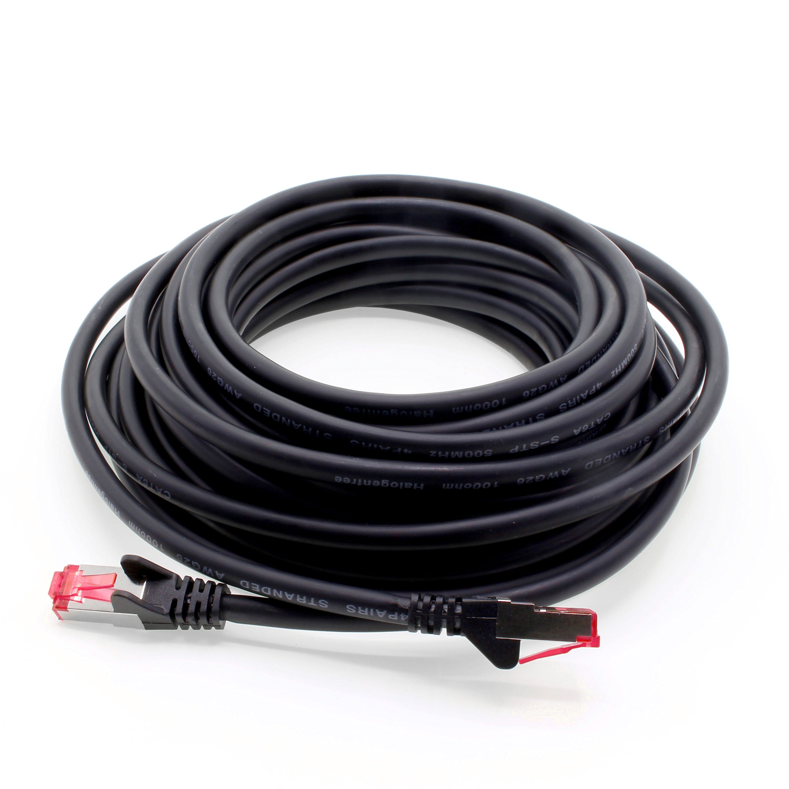 1m Black CAT6a Ethernet Cable (10Gb/s, 10-Pack) - S-FTP Shielded, GHMT Certified, 500MHz - Compatible with Switch, Router, Modem - High-Speed Internet & Gaming Network Cables for Home/Office/Data Center