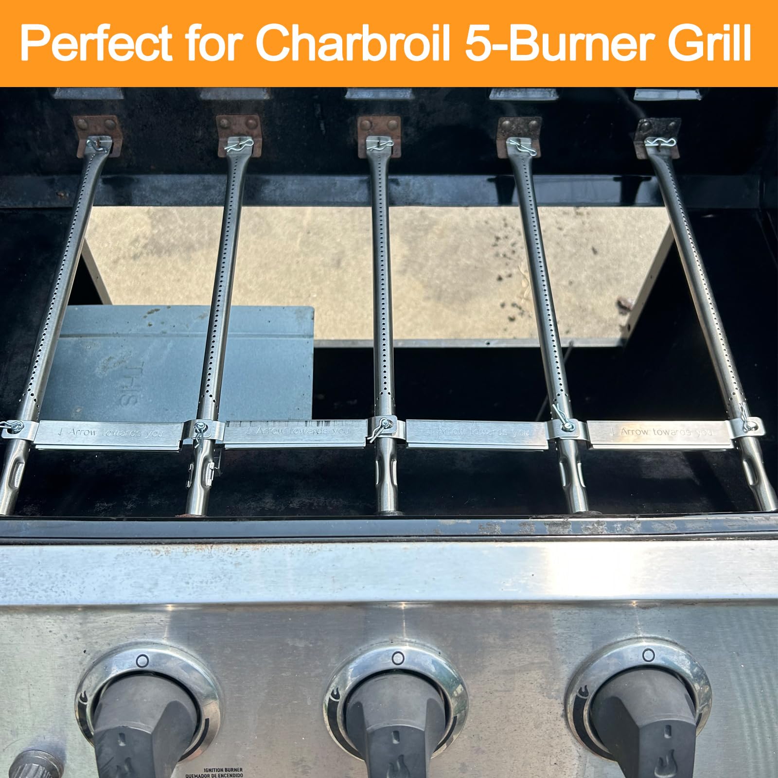 Hisencn 304 Stainless Steel Crossover Tube Replacement for Charbroil Gas Grill - Universal Fit for Most Grills - 4 Pack - Perfect for Backyard BBQs, Camping & Outdoor Cooking