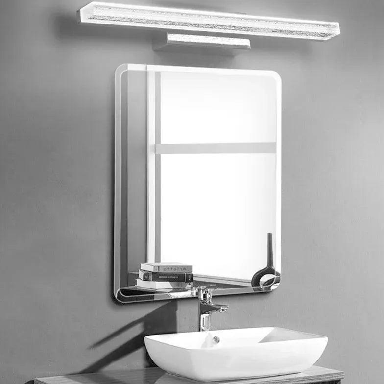 Silver LED Bathroom Mirror Light Strip - Waterproof Vanity Mirror Lighting for Makeup, Shaving & Grooming