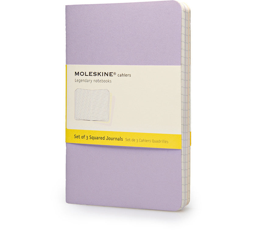 Premium Moleskine Squared Cahier Journal Set of 3 - Lined Notebooks for Writing, Sketching & Note Taking - Perfect for Students, Artists & Professionals - Durable Kraft Paper Cover