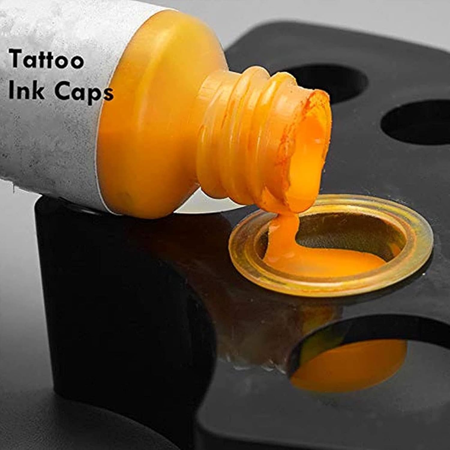 RAJry 100pcs Medium Disposable Tattoo Ink Cups - Plastic Pigment Caps for Tattoo Artists & Professionals - Perfect for Tattoo Studios, Home Use & Travel Tattoo Kits