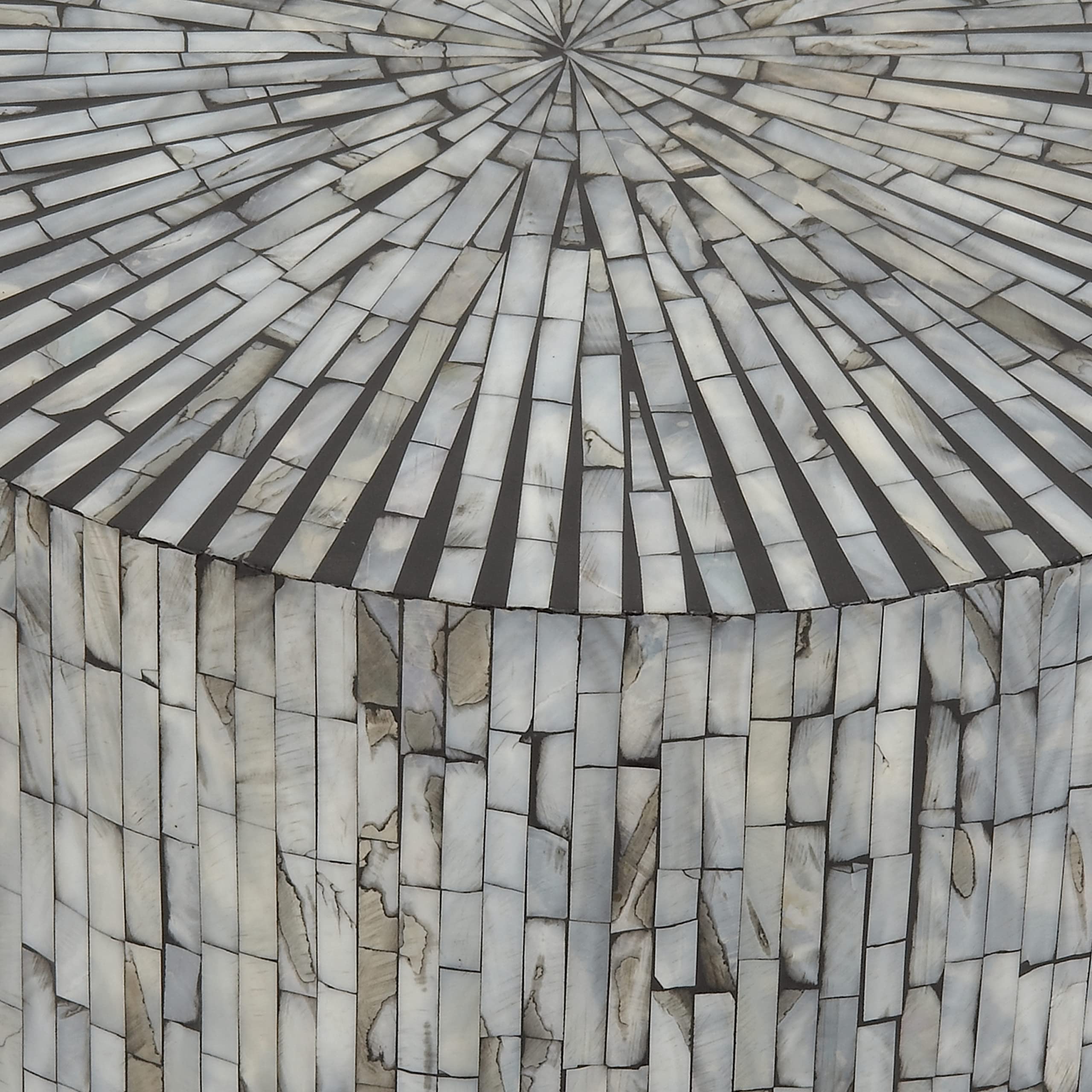 Handmade Mother of Pearl Shell Mosaic Accent Table - Light Blue Side Table 14