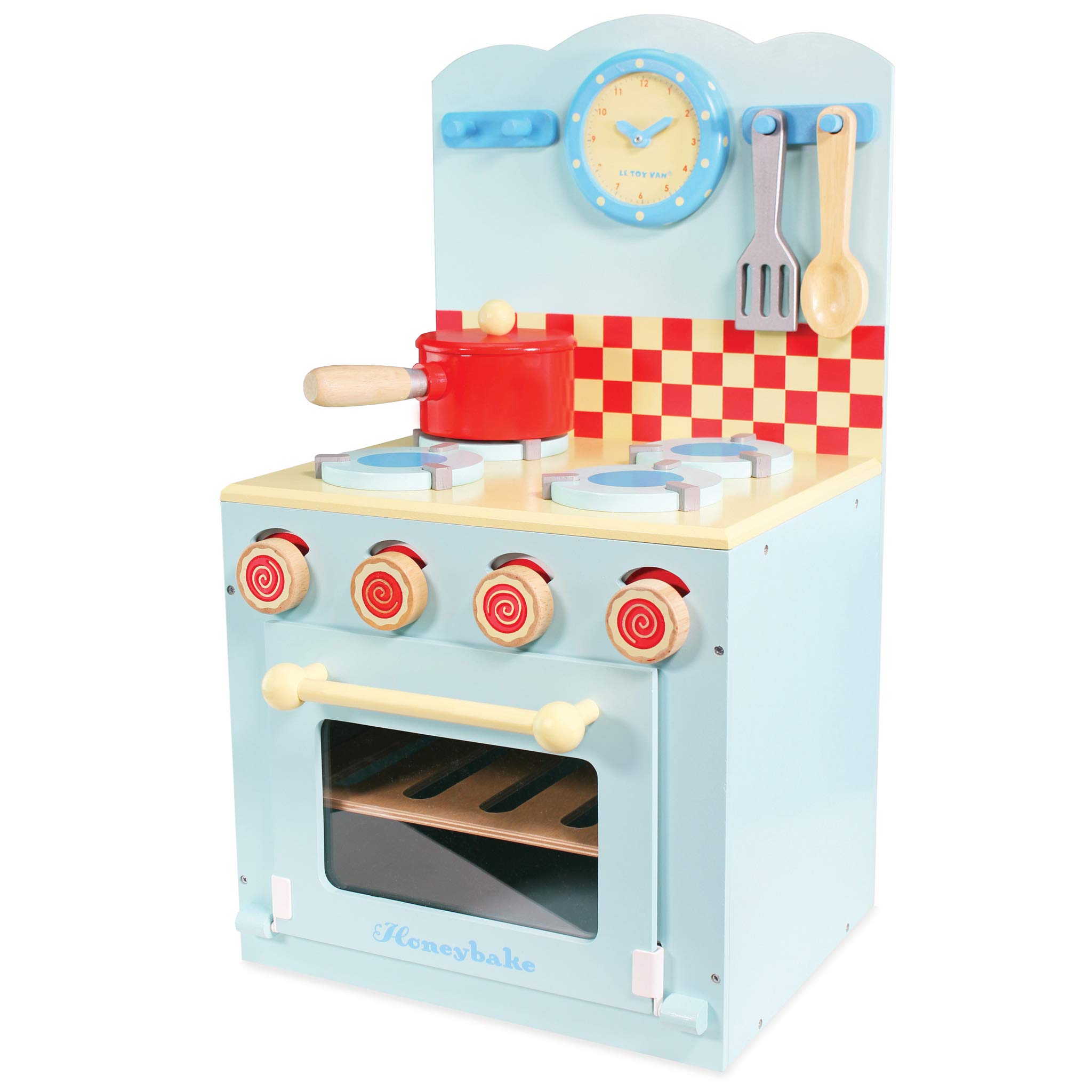 Le Toy Van - Educational Wooden Honeybake Oven & Hob Blue Set - Pretend Play Kitchen Toy for Kids | Role Play Cooking Set for Girls & Boys | Perfect for Imaginative Play & Early Learning (TV265)