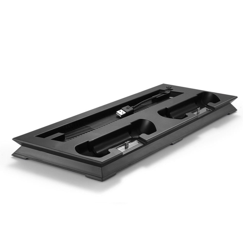 Vertical Cooling Stand for Sony PS4 Slim - 4-in-1 USB Hub with Built-in Fan, Controller Charger & Cooling Station | Perfect for Gaming Setup & Console Protection