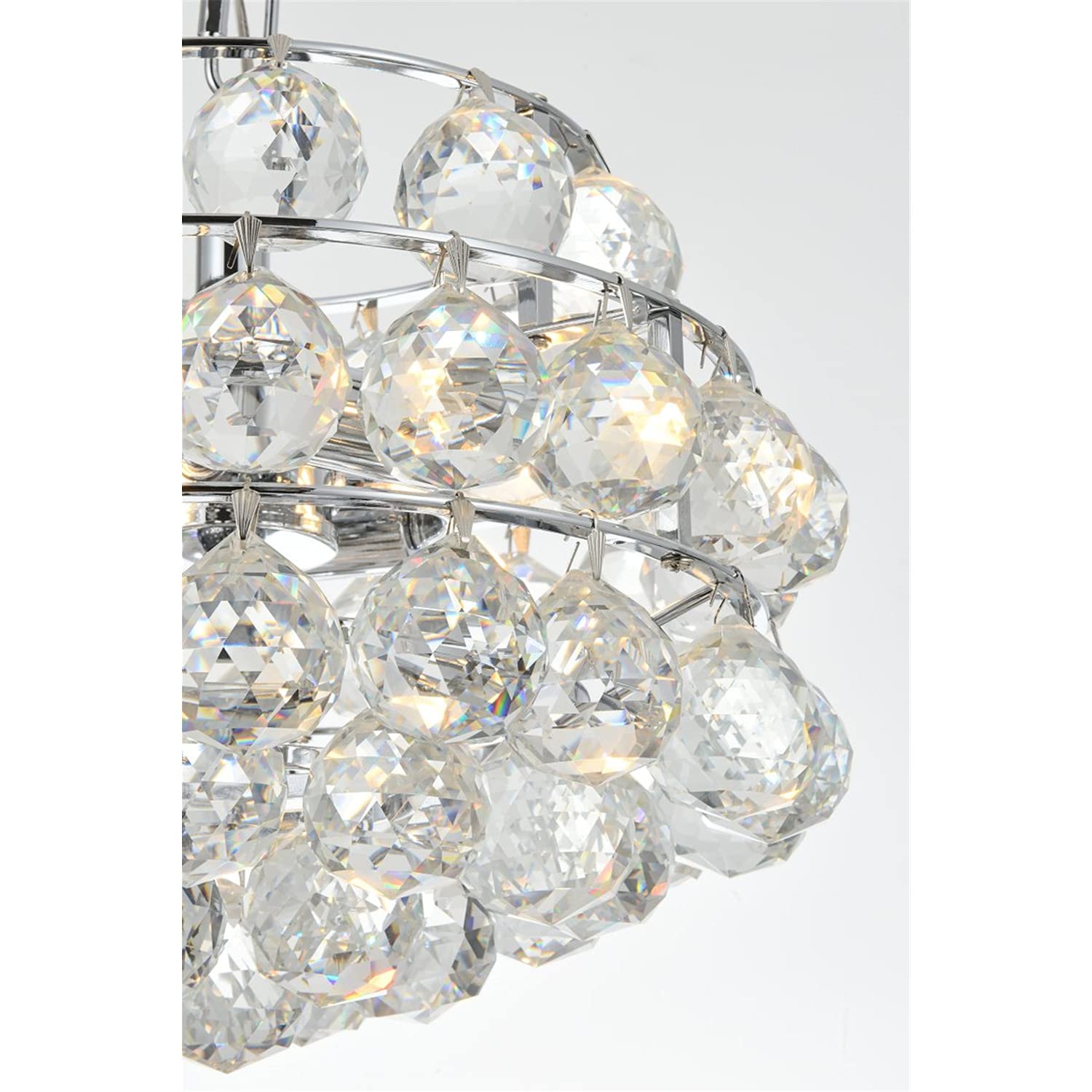 12 Inch Chrome Savannah Modern Pendant Light - Bright Indoor Ceiling Fixture for Living Room, Kitchen & Bedroom Decor