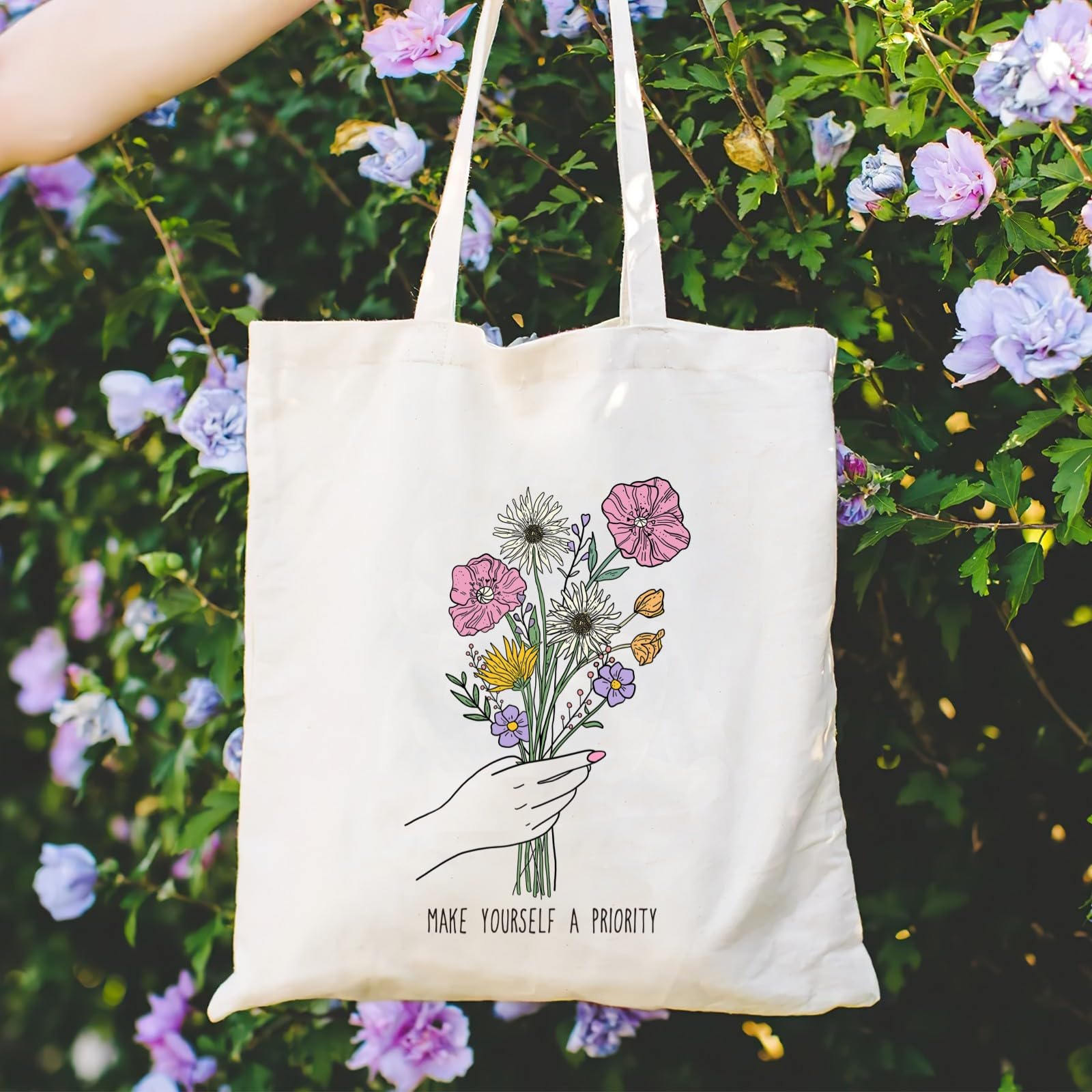Andeiltech Reusable Canvas Tote Bag for Women - Cute Cat Print Shopping Grocery Bag with Inner Zipper Pocket | Eco-Friendly Gift for Women | Perfect for Shopping, Beach, Work & Daily Use