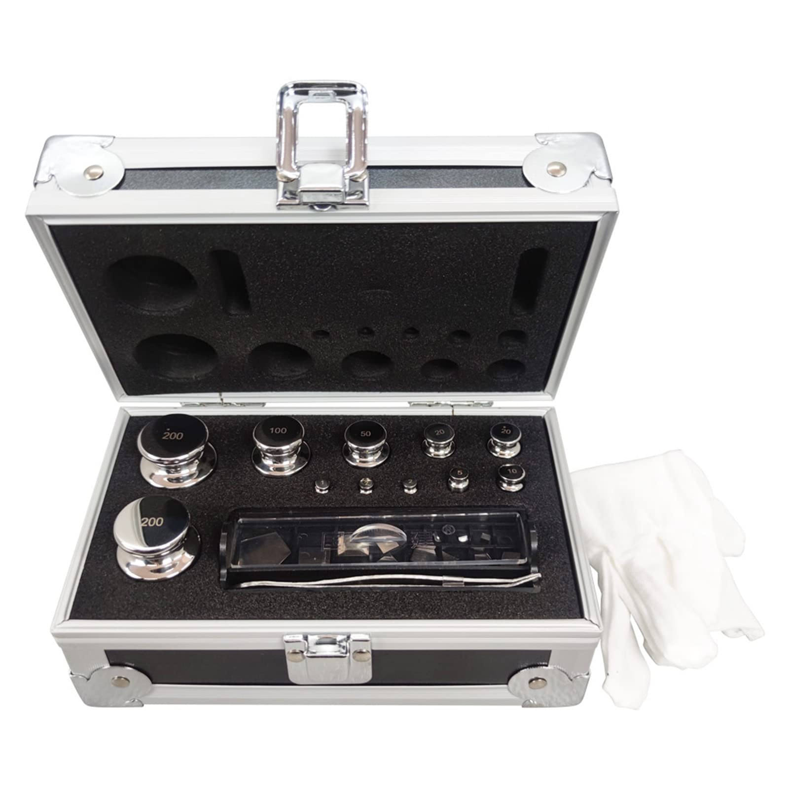 Premium M1 Grade 1mg-200g Stainless Steel Calibration Weight Kit with Tweezers - Laboratory Precision Weights for Scientific Research, Jewelry Scales & Industrial Measurement