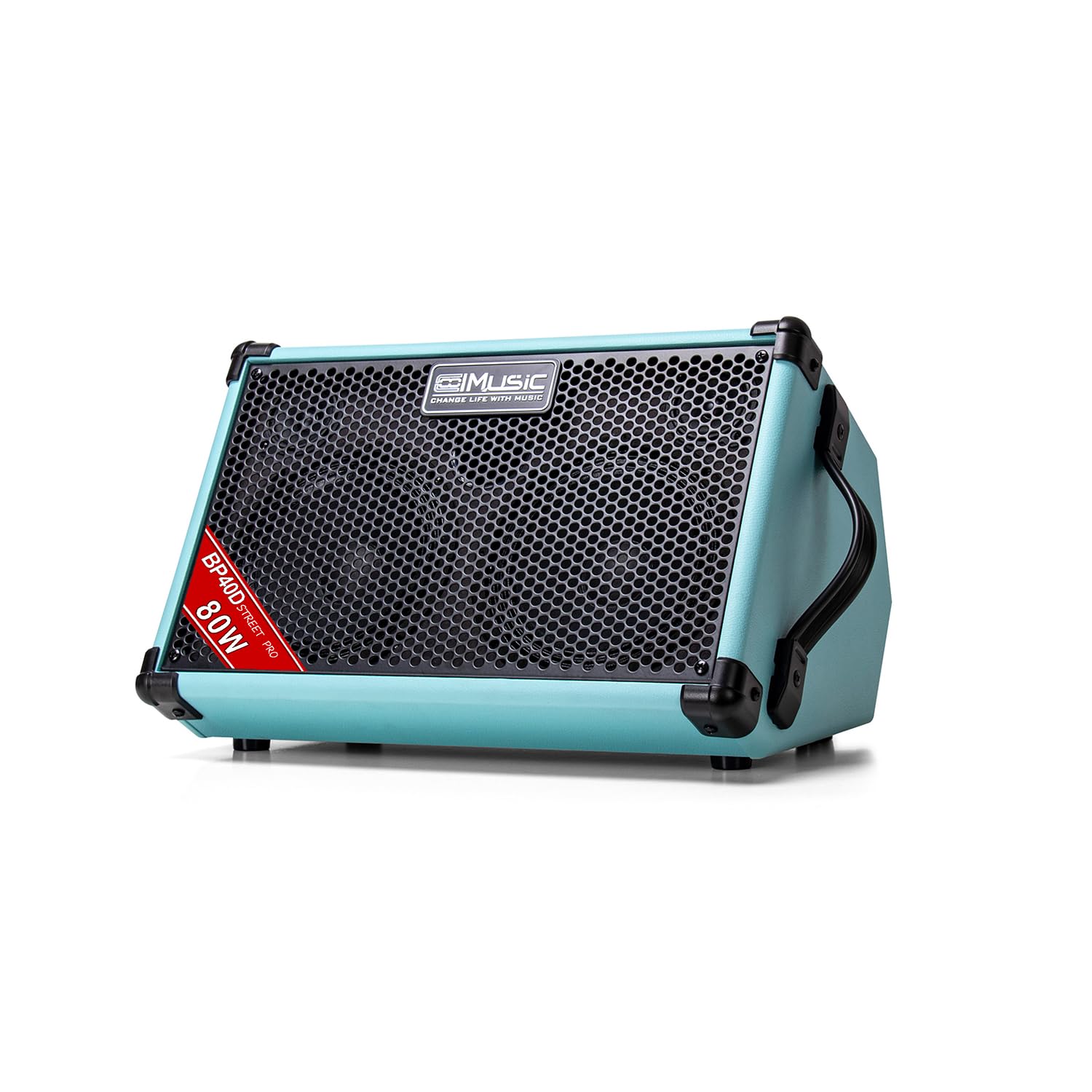 Coolmusic BP40D 80W Portable Bluetooth Acoustic Guitar Amplifier with Reverb, Chorus & Delay Effects - 6 Inputs, 3-Band EQ, Built-in Battery - Perfect for Outdoor Performances, Home Practice & Street Busking