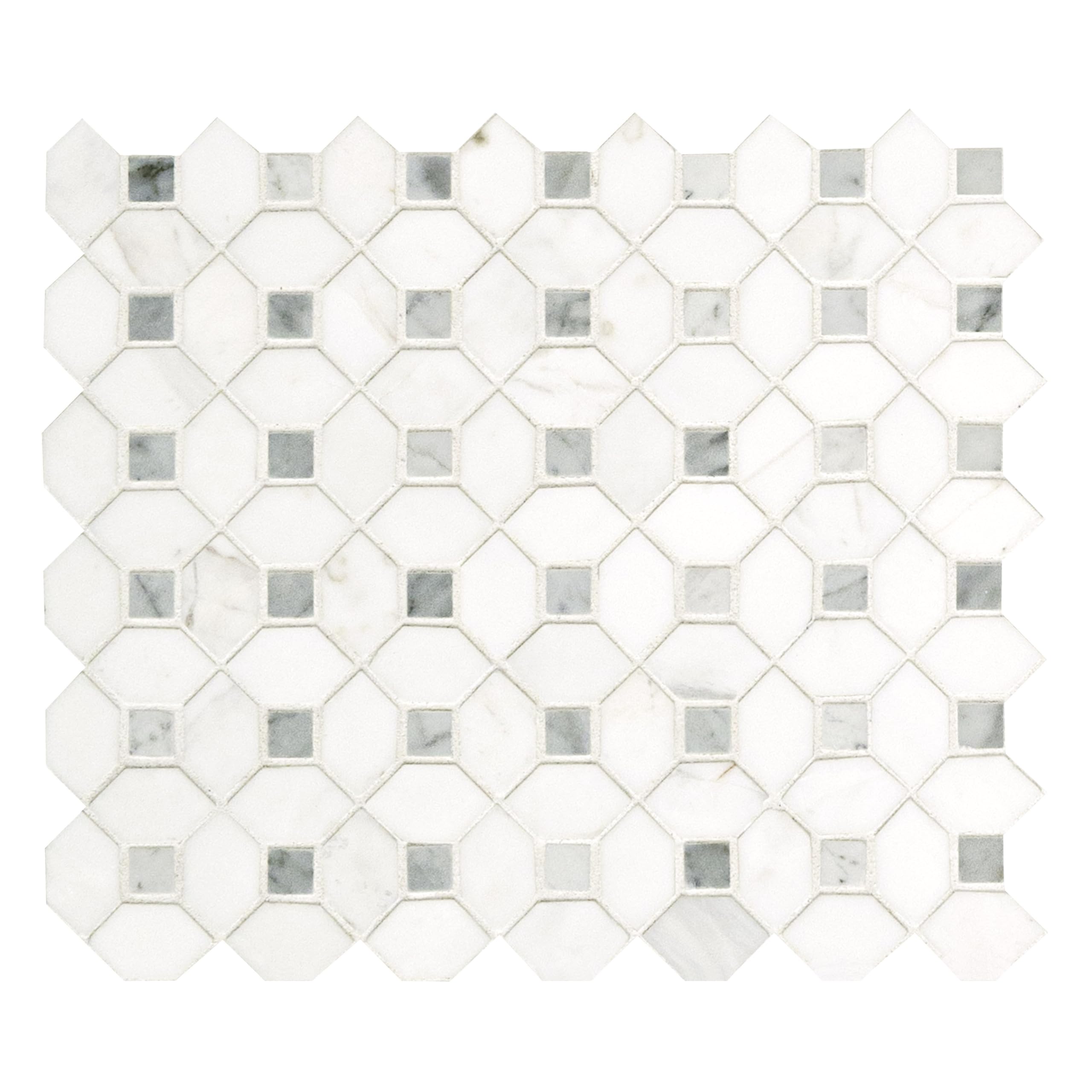 MSI Bianco Dolomite Dotty Polished Marble Mosaic Tile - 12x12 Inch Mesh-Mounted for Kitchen Backsplash, Bathroom Wall, Shower Tile & Accent Wall - Elegant Natural Stone Design for Home Renovation and Interior Decor