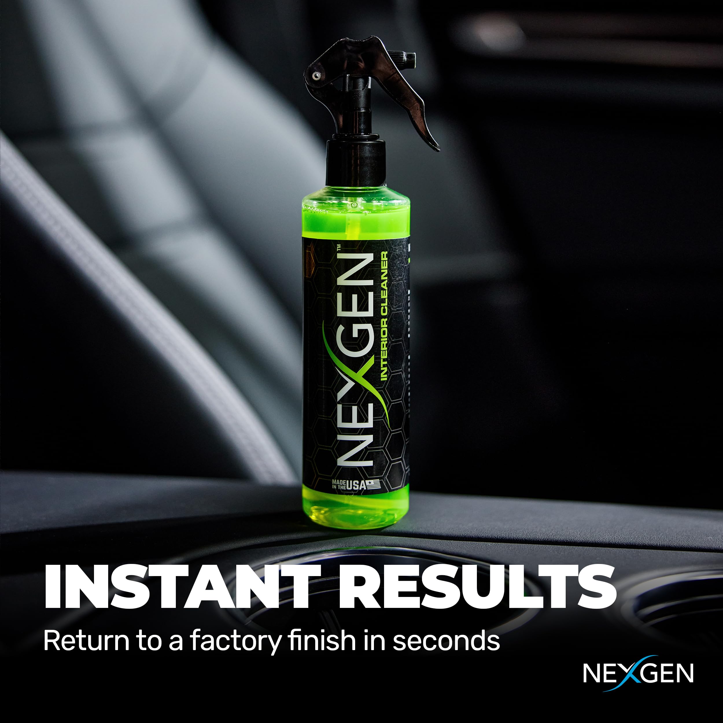 Nexgen Interior Cleaner (8oz) - UV Protection & Residue-Free Professional Finish - Car Detailing Supplies for Leather, Dashboard, Glass & Upholstery - Perfect for On-The-Go Cleaning & Car Interior Maintenance