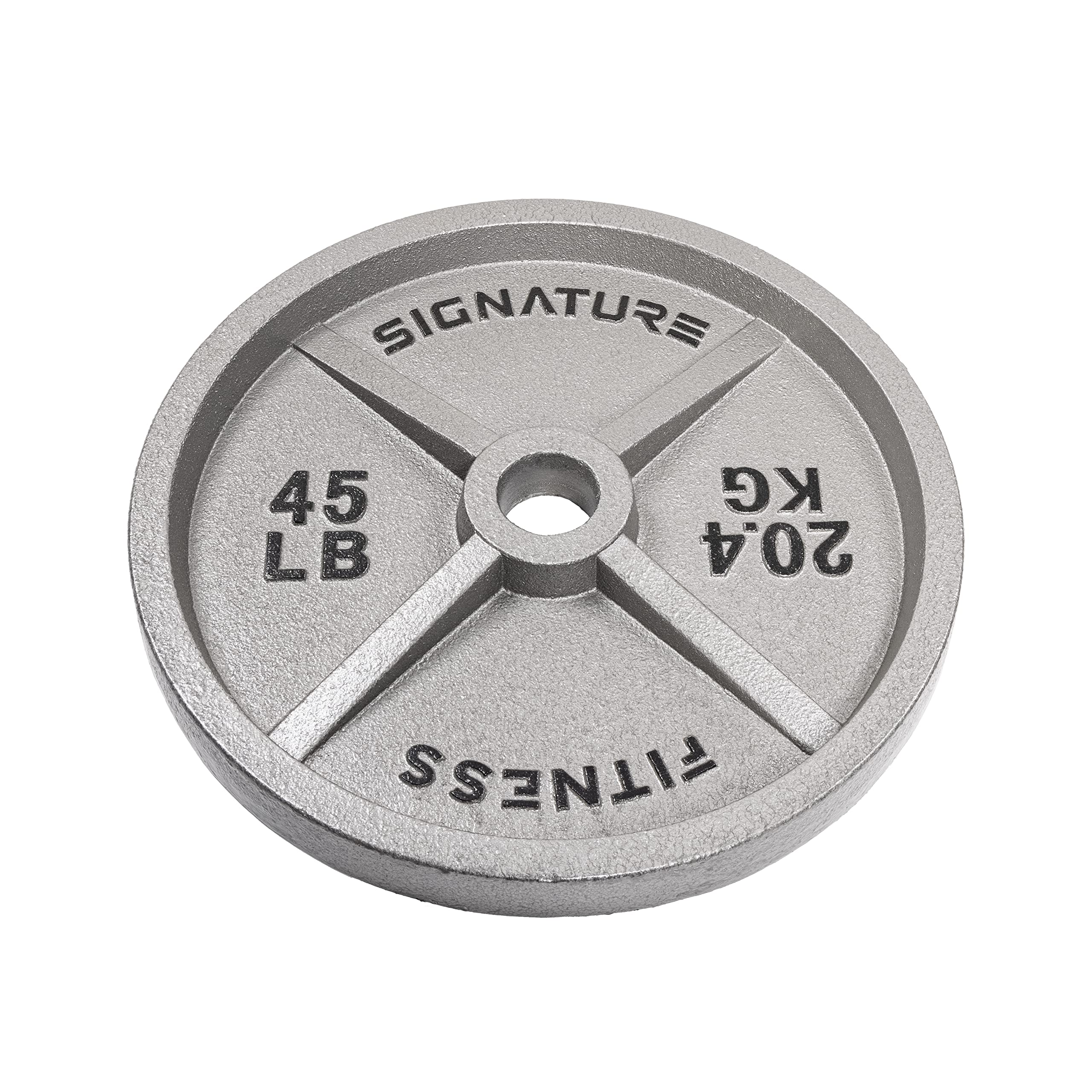 Signature Fitness 2-Inch Olympic Cast Iron Weight Plates - Deep Dish Design with Durable E-Coating for Home Gym, CrossFit & Strength Training