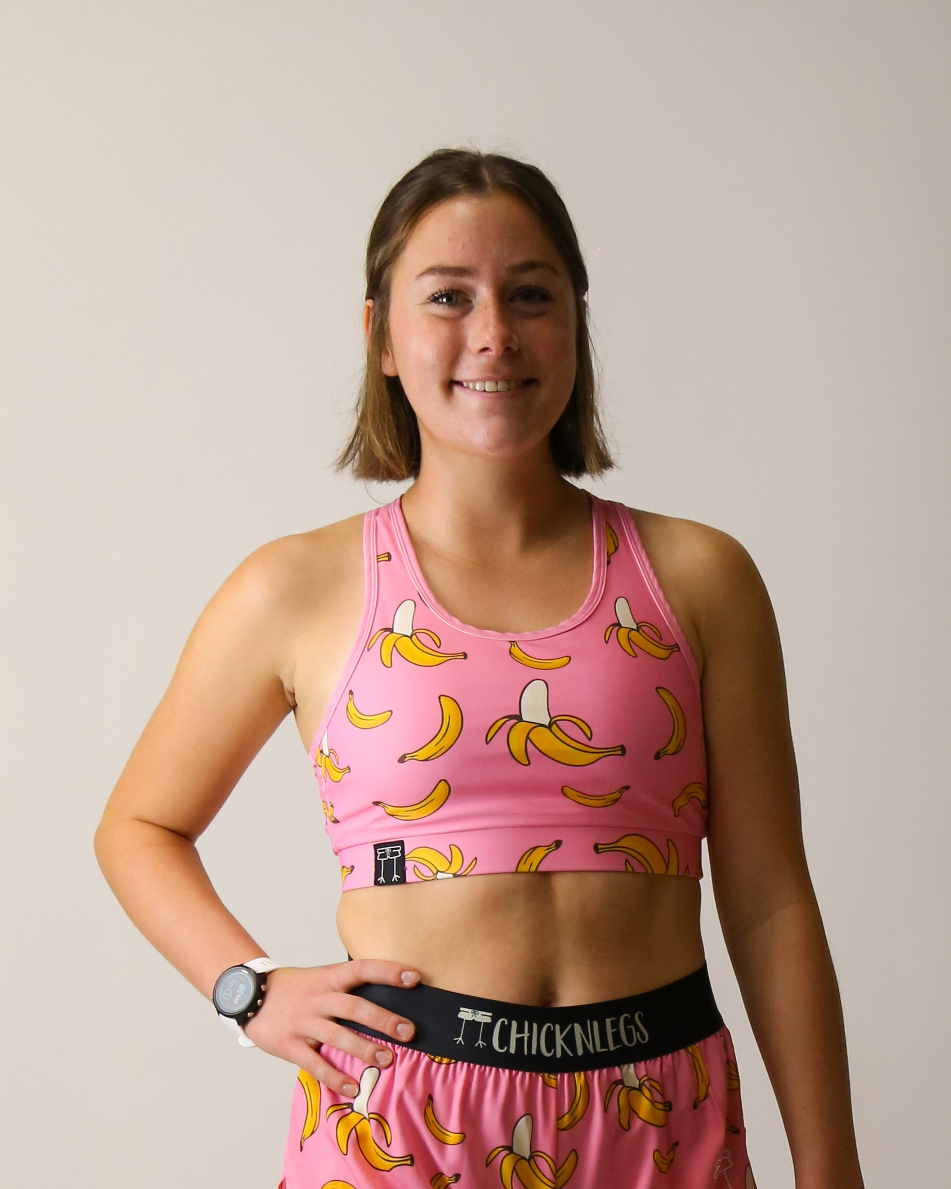 Pink Banana OG Sports Bra - High Support Workout Top for Women - Perfect for Yoga, Running & Gym Fitness