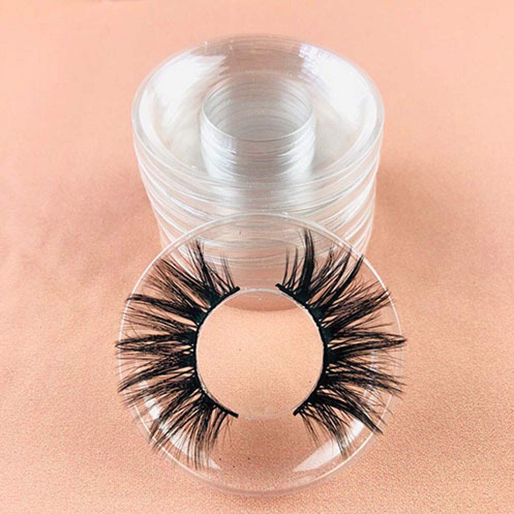 50-Piece Clear Round Plastic False Eyelash Tray Holders - Reusable Eyelash Storage Case with Circle Trays for Lash Extension Packaging & Organization | Perfect for Salon Professionals, Makeup Artists & Beauty Enthusiasts