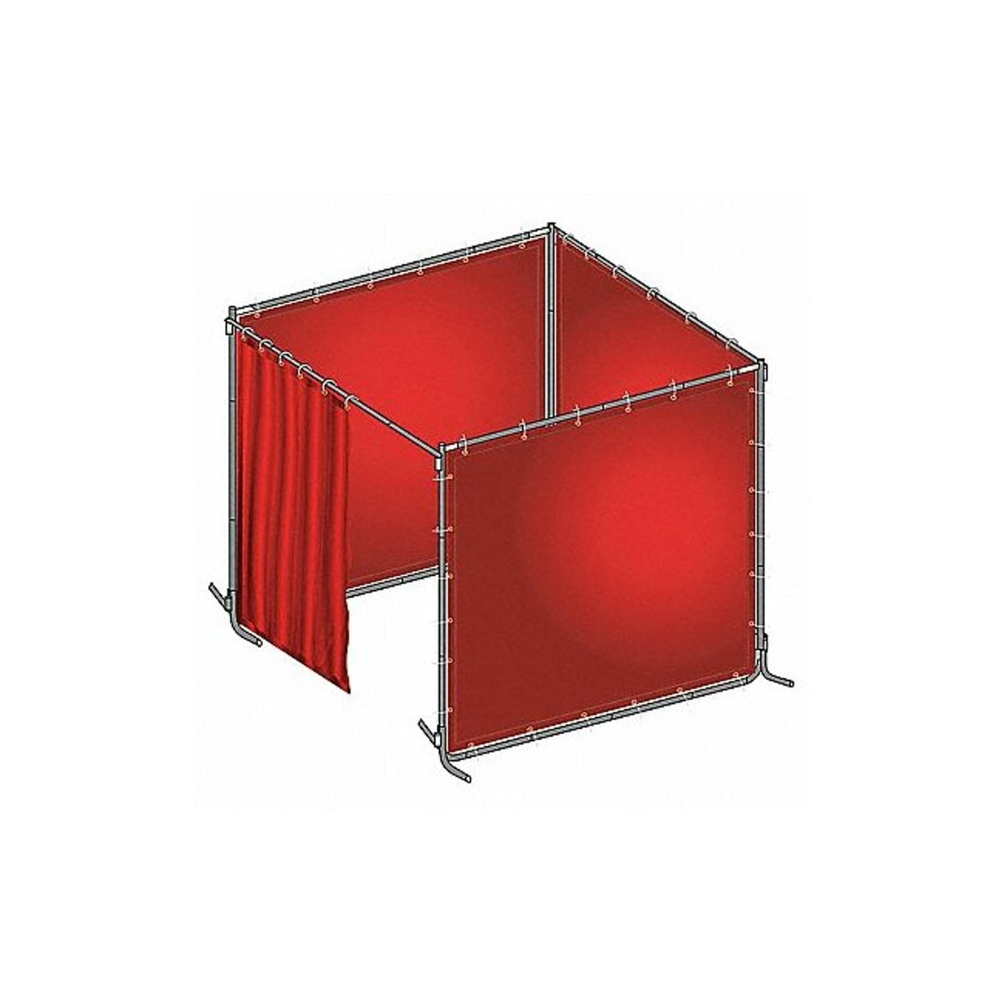 8 ft x 6 ft Red Welding Booth with 0.014 in. Thickness - Portable Welding Station for Metal Fabrication, Auto Repair & DIY Projects