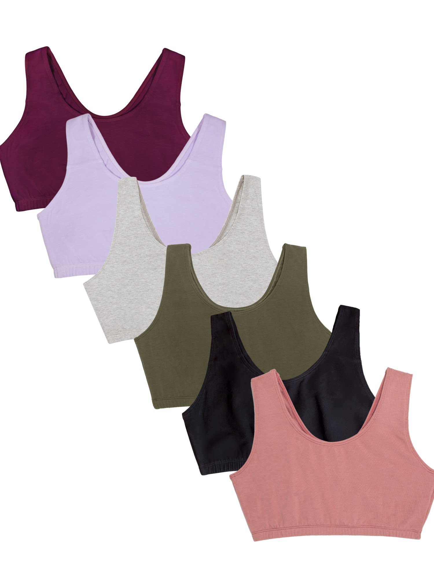 Fruit of the Loom Women's Built-Up Tank Style Sports Bra 3-Pack - Breathable Workout Tops for Yoga, Gym & Running