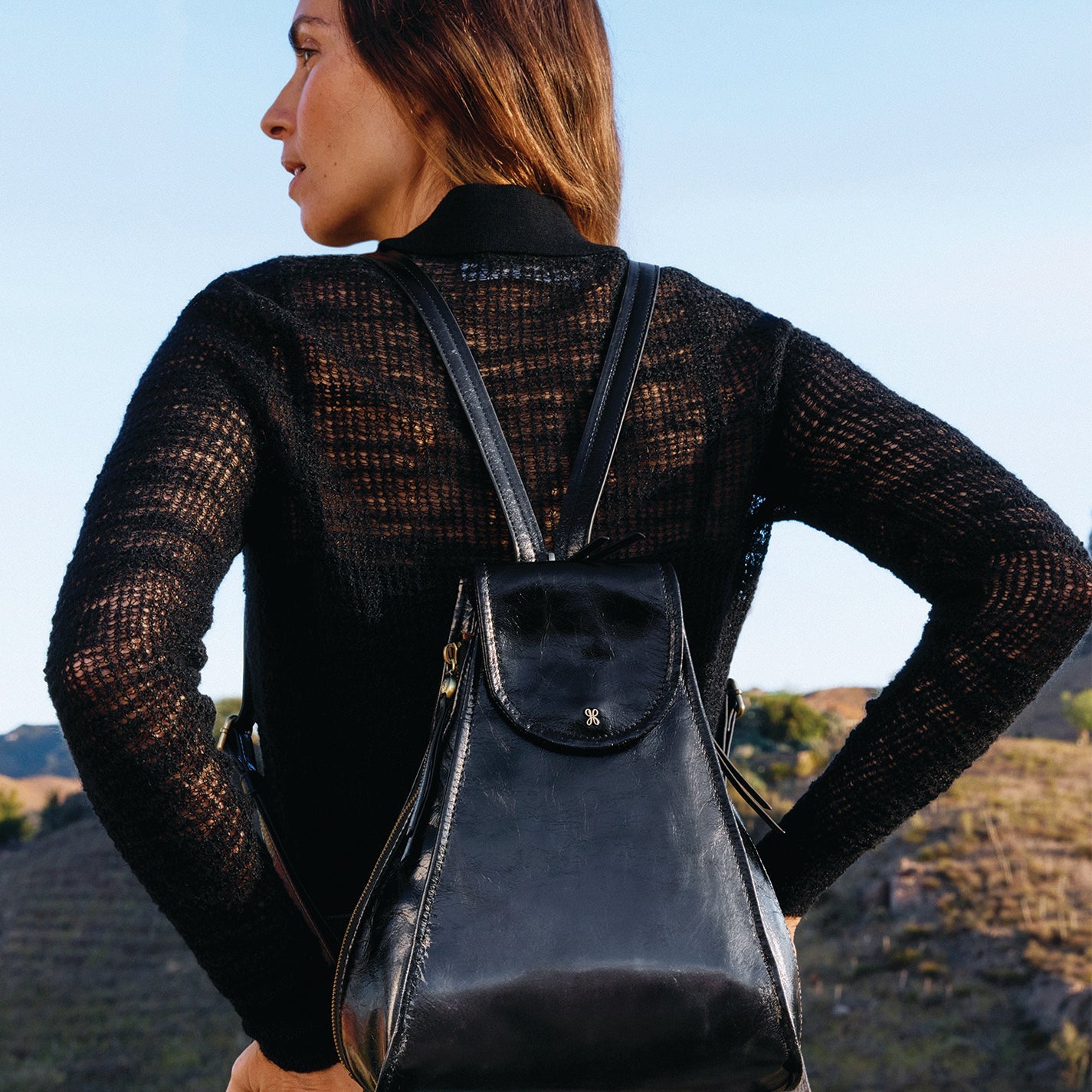 Premium Betta Backpack - Genuine Polished Leather, Stylish Black Design for Work, Travel & Daily Commute