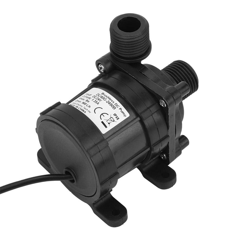 TOPINCN - 24V DC Gear Water Pump, 800L/H High Flow Brushless Mini Water Pump, Ultra Quiet for Aquarium Fountains, Fish Tanks, Hydroponics & Outdoor Water Features