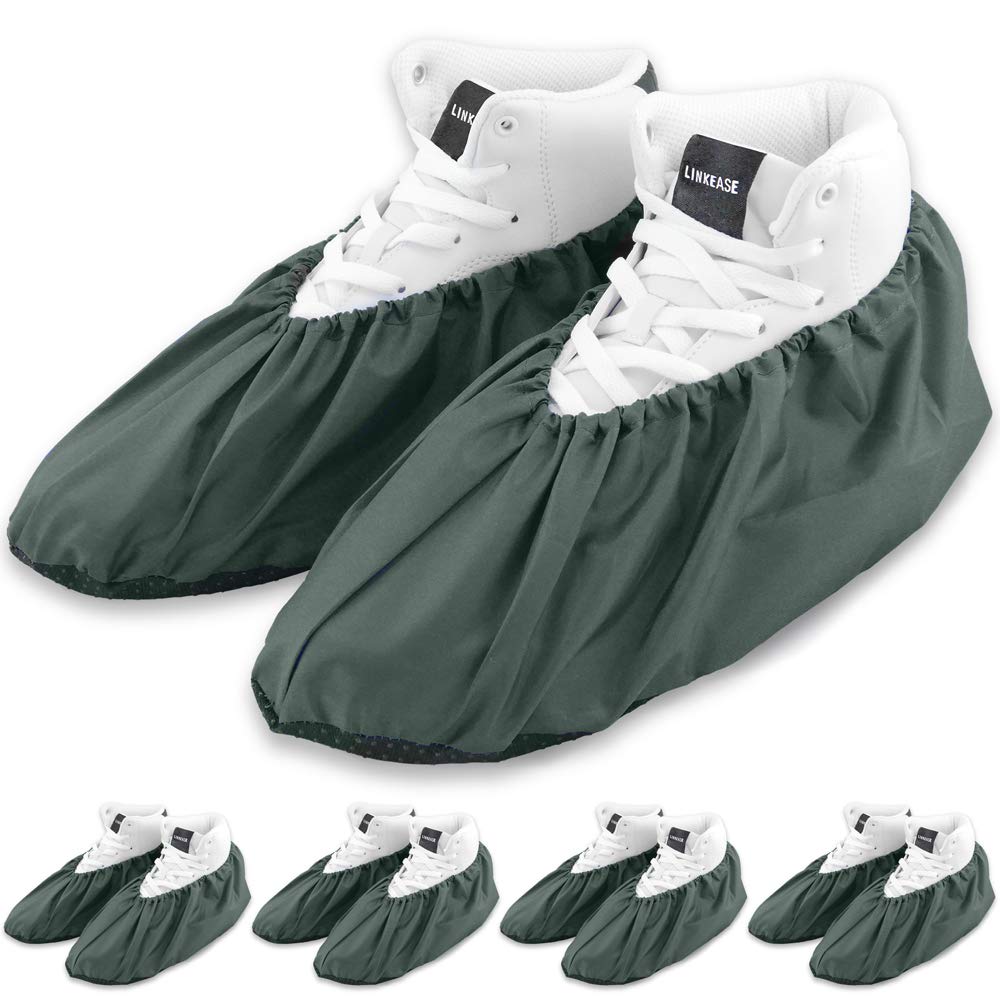 Waterproof Non-Slip Reusable Shoe Covers for Contractors - Washable Boot Protectors for Real Estate, Construction & Home Use - Keep Floors & Carpets Clean - 5 Pairs (XL, Grey) - Perfect for Property Showings, Renovations & Indoor Work