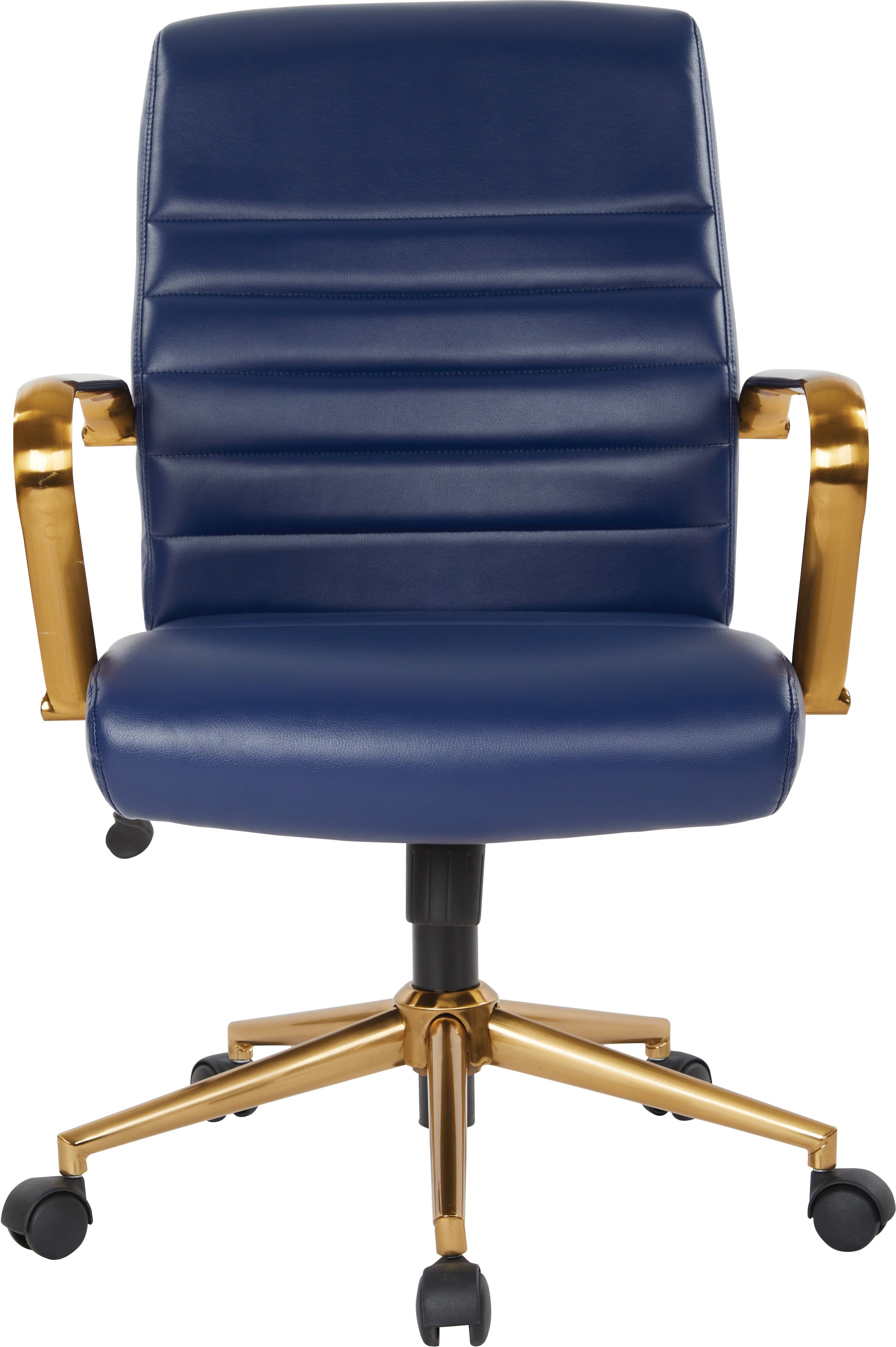 Office Star Baldwin Mid Back Faux Leather Chair [FL22991G] - Ergonomic Executive Office Chair for Home & Business, Comfortable PU Leather Desk Chair with Padded Seat & Adjustable Height - Perfect for Office, Study Room & Conference Room