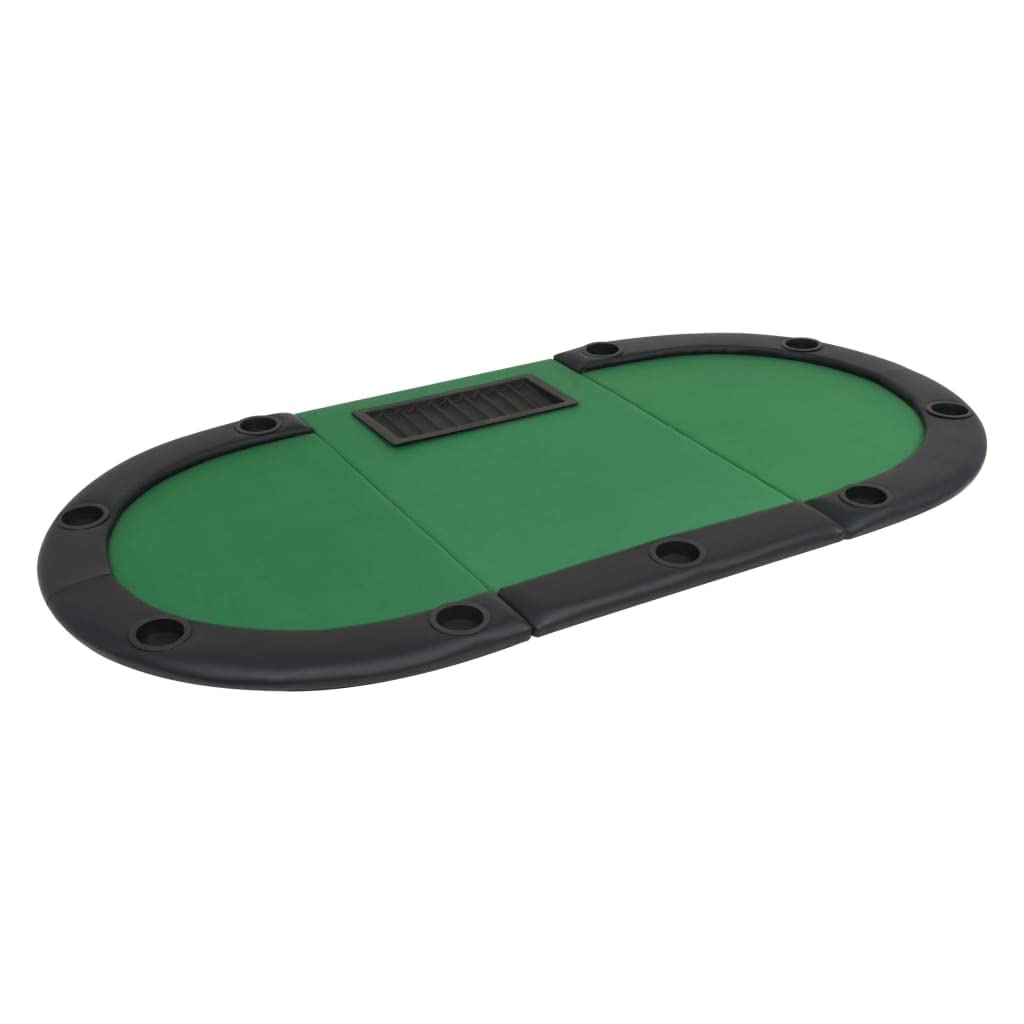 CHARMMA 9 Player Foldable Poker Table with Cup Holders & Padded Rails - 81.1