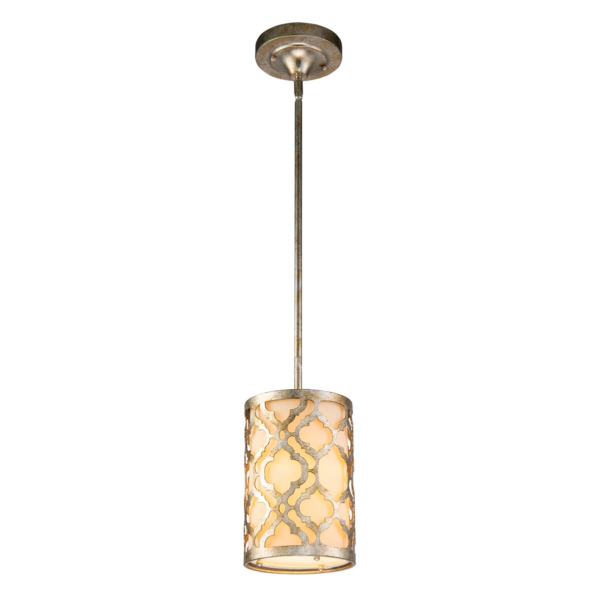 Lucas & McKearn Arabella Mini Pendant Light - Antique Silver Finish | Vintage Style Ceiling Lighting for Kitchen Island, Dining Room & Bedroom Decor