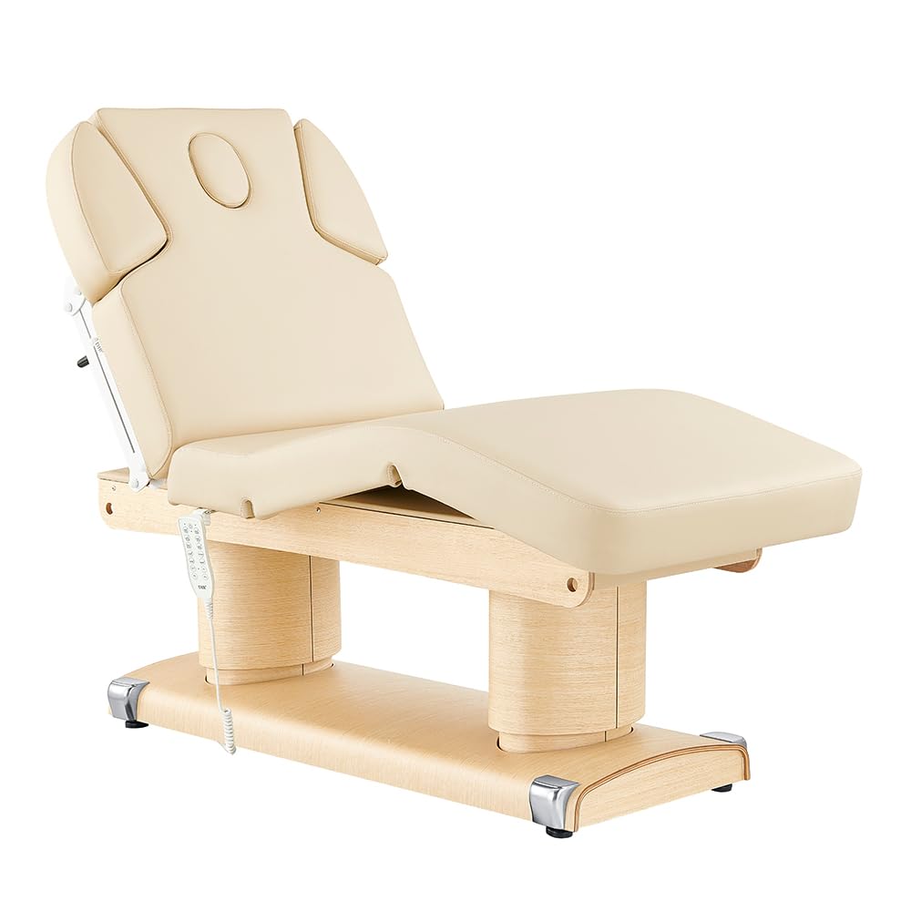 Luxury Electric Medical Spa Massage Bed with Extra Thick Padding - Full Electrical Adjustable Beauty Treatment Table for Facial, Body Care & Wellness (Perfect for Spas, Salons & Home Use)