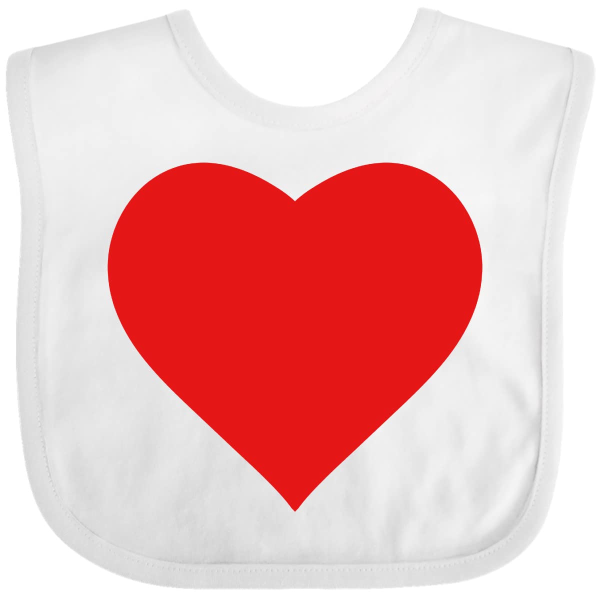 Inktastic Red Heart Baby Bib - Soft & Absorbent Drool Bibs for Infants & Toddlers - Perfect for Feeding, Teething & Everyday Use