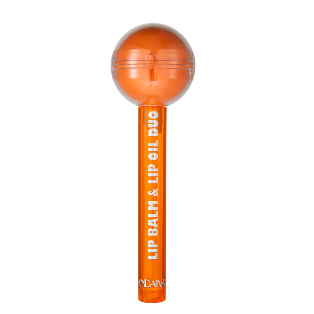 AKARY Lip Gloss & Lip Balm Combo Set - Lollipop Chameleon Lip Gloss, Hydrating Chapstick & Lip Oil Duo - Moisturizing Jelly Lip Glaze with Shine for Women & Girls (Orange) - Perfect for Daily Wear, Parties & Gift Giving