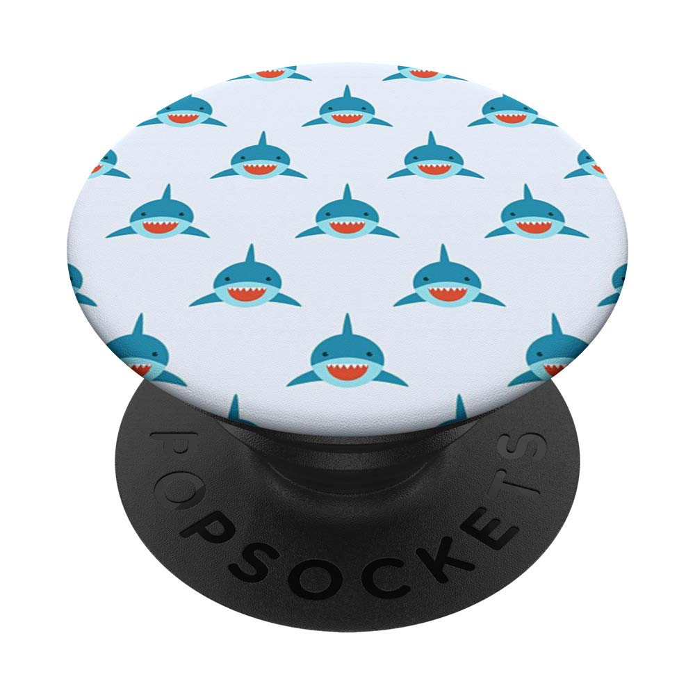 Shark Pattern PopSockets Phone Grip & Stand - Expandable Phone Holder for iPhone, Samsung, Tablets - Perfect for Workouts, Commuting & Hands-Free Use