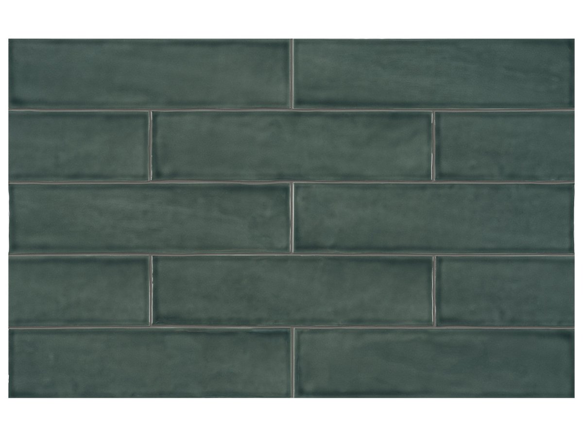 3 x 12 Inch Emerald Green Glossy Pressed Ceramic Wall Tile - Perfect for Kitchen Backsplash, Bathroom Shower, and Fireplace Surround
