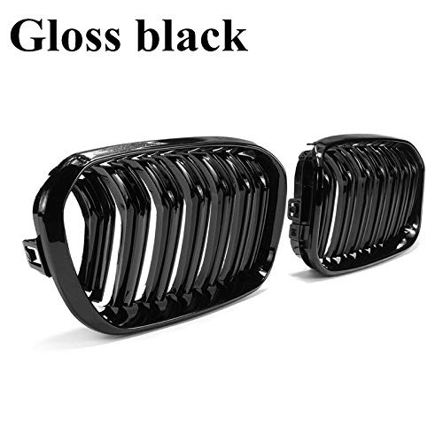 High-Performance Front Racing Grill for BMW F20 F21 1 Series (2015-2017) - Sporty Double Slat Line Kidney Grille in Gloss Black - Perfect for Car Enthusiasts & Street Racing Upgrades