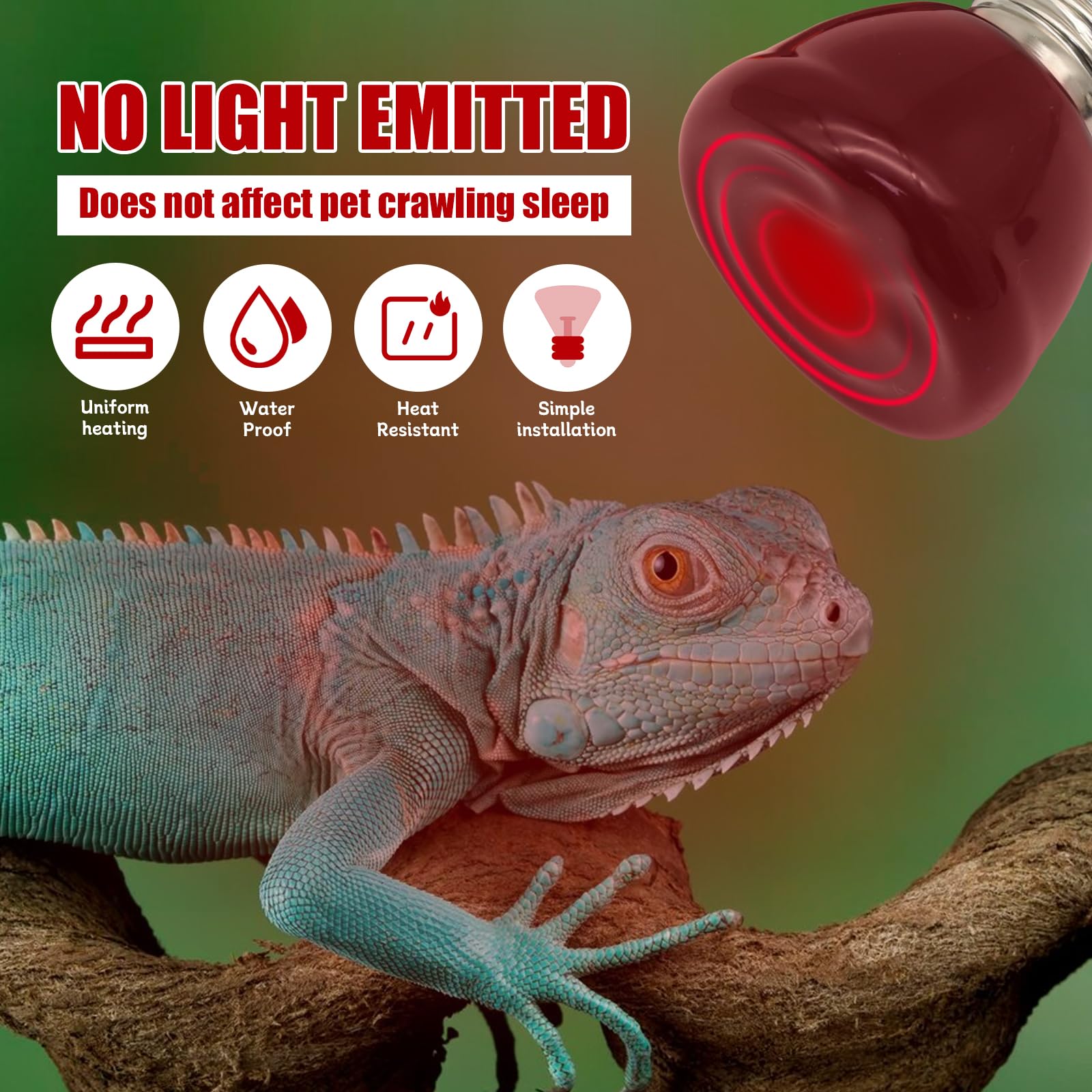 25W Mini Reptile Heat Lamp - Infrared Ceramic Heat Emitter Bulb for Terrariums, No Light Emission - Perfect for Snakes, Turtles, Lizards, Amphibians & Chicken Coops - Ideal for Nighttime Heating Without Disturbing Pets