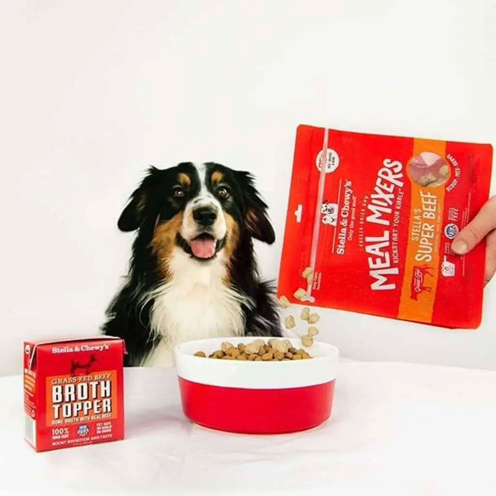 Stella & Chewy's Freeze-Dried Super Beef Dinner Dog Food Topper - High-Protein Grain-Free Meal Mixer for Dogs - Perfect for Kibble Topping or Raw Food Diet Supplement