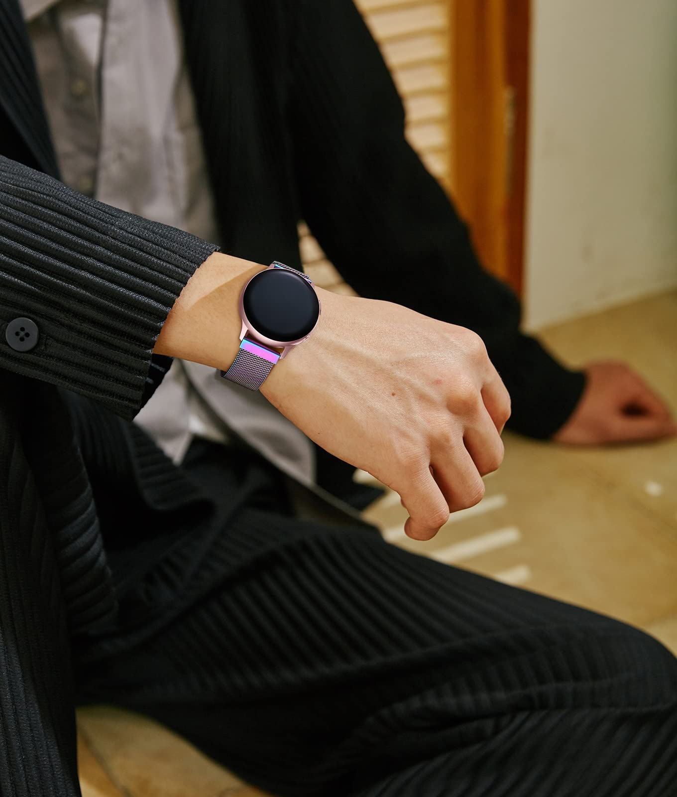 PIOWNN 20mm Metal Strap for Samsung Galaxy Watch 4/5/6 - Fashion & Durable for Workout & Daily Use