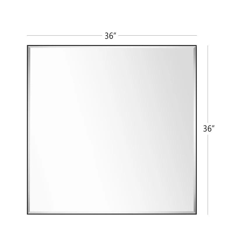 Modern Black Aluminum Framed Beveled Wall Mirror - Sleek Home Decor for Living Room, Bedroom & Entryway - Shatter-Resistant Glass with Stylish Reflections