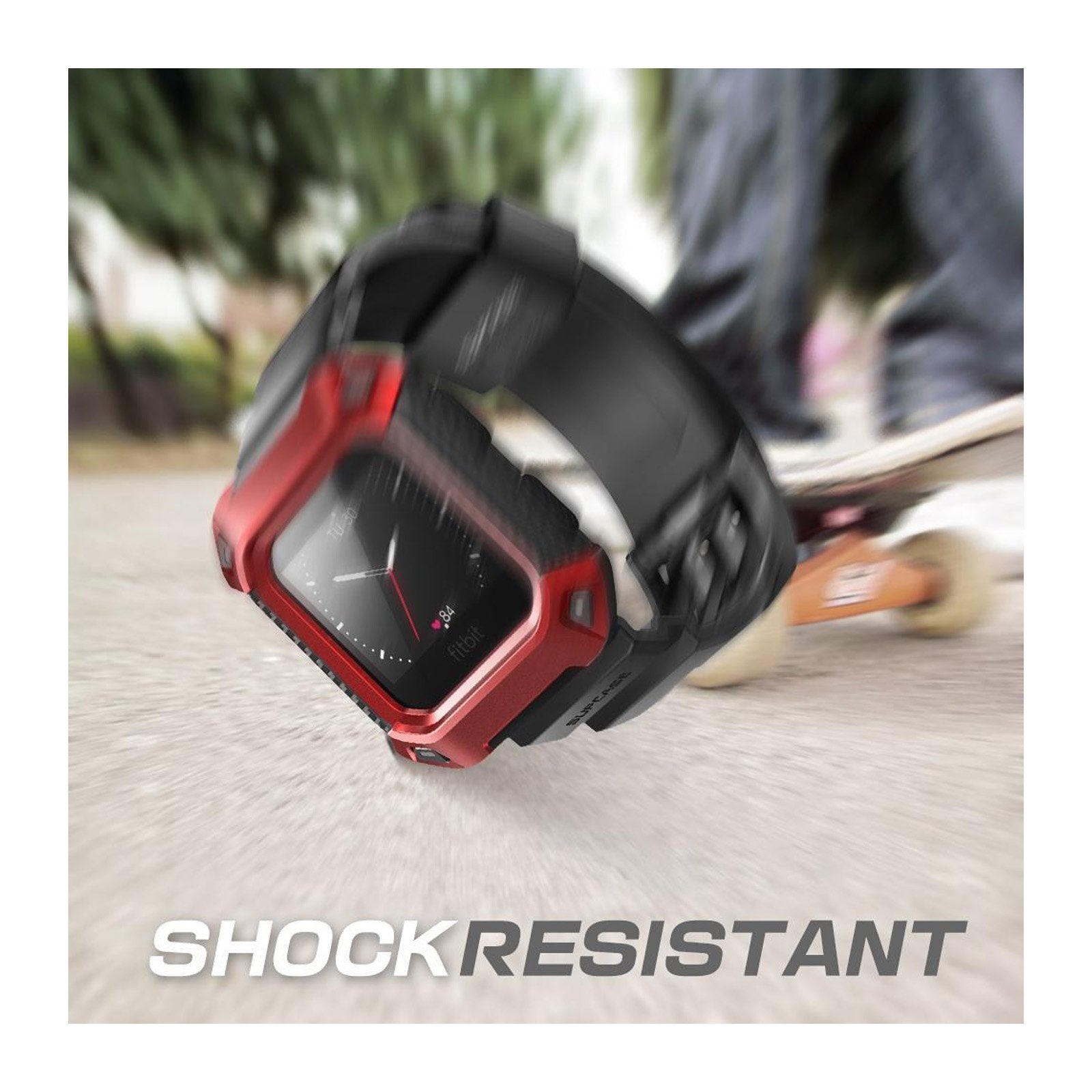 Fitbit Blaze Unicorn Beetle Pro Case - Durable Protective Wristband Cover - Shockproof & Scratch Resistant - Red - Perfect for Fitness Tracking, Workouts & Outdoor Activities
