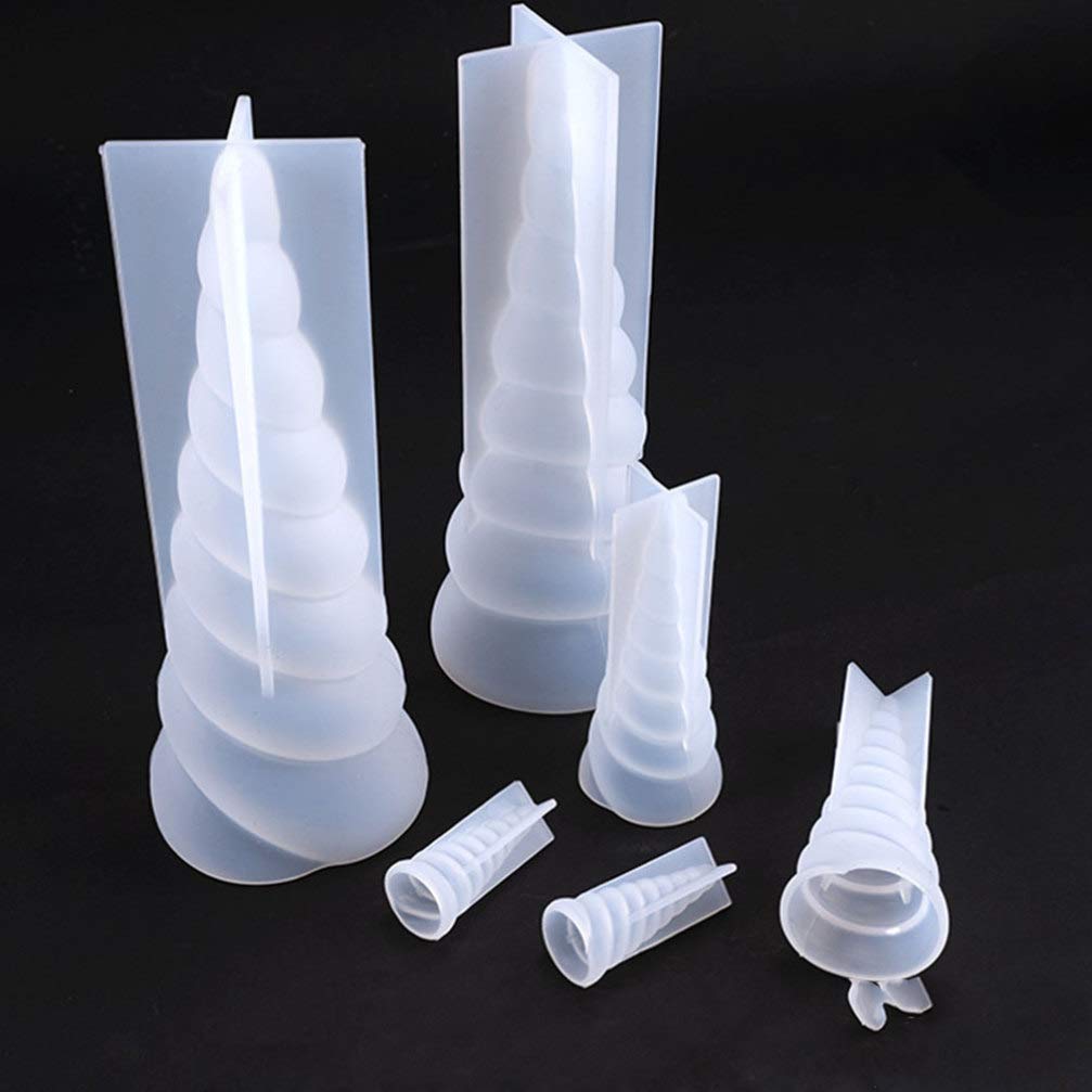 EXCEART 3PCS Unicorn Horn Silicone Molds for Epoxy Resin, DIY Animal Handicraft Casting, Cake Decorating – Perfect for Home, Store, Mall & Craft Projects