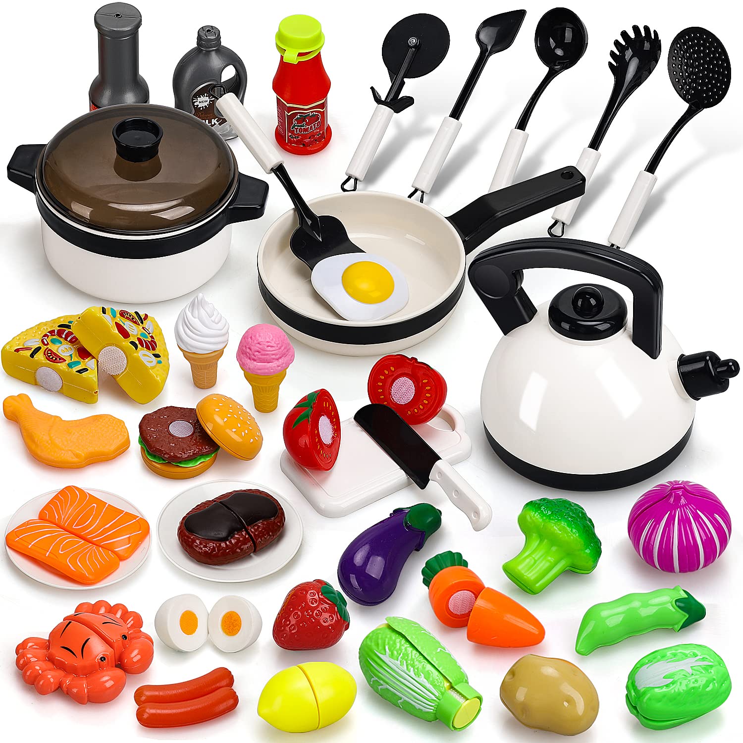 Toy Life Play Kitchen Accessories Set - 25-Piece Kids Cooking Toys with Blender & Toaster | Pretend Play for Toddlers & Preschoolers | Perfect for Birthday Gifts & Role-Playing Fun