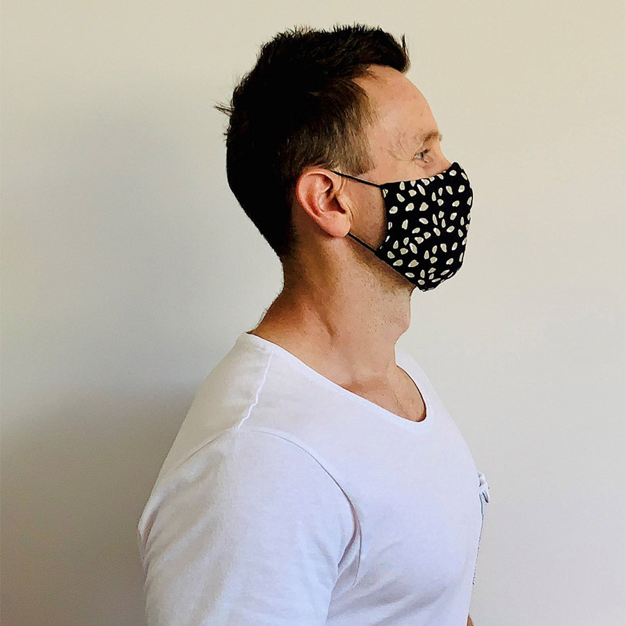3-Ply Reusable Washable Cloth Face Mask - Leopard Print - Breathable & Comfortable for Daily Use, Travel, Shopping & Outdoor Activities