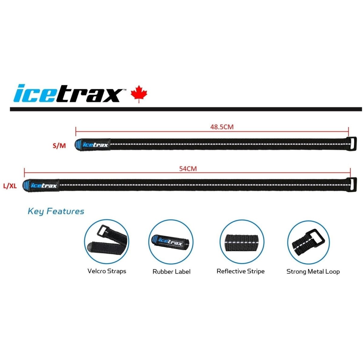 Icetrax Heavy Duty Velcro Straps - Adjustable Hook and Loop Fasteners for Sports Gear, DIY Projects, and Outdoor Equipment | Secure and Durable Straps for Snowboards, Skis, and More