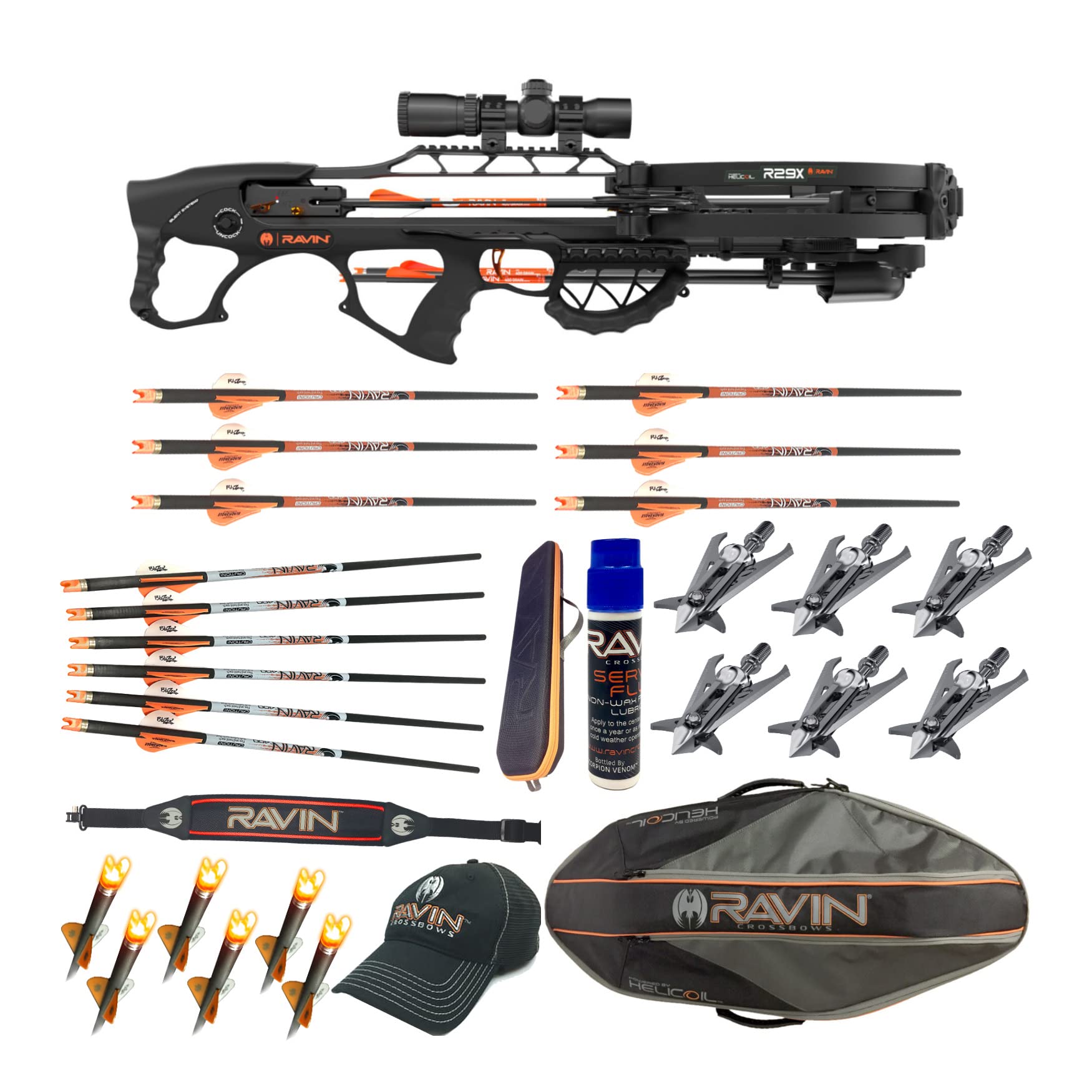 RAVIN R29X 450 FPS Crossbow Hunting Kit with Scope, Arrows & Accessories - High-Speed Compound Bow for Deer Hunting & Target Practice