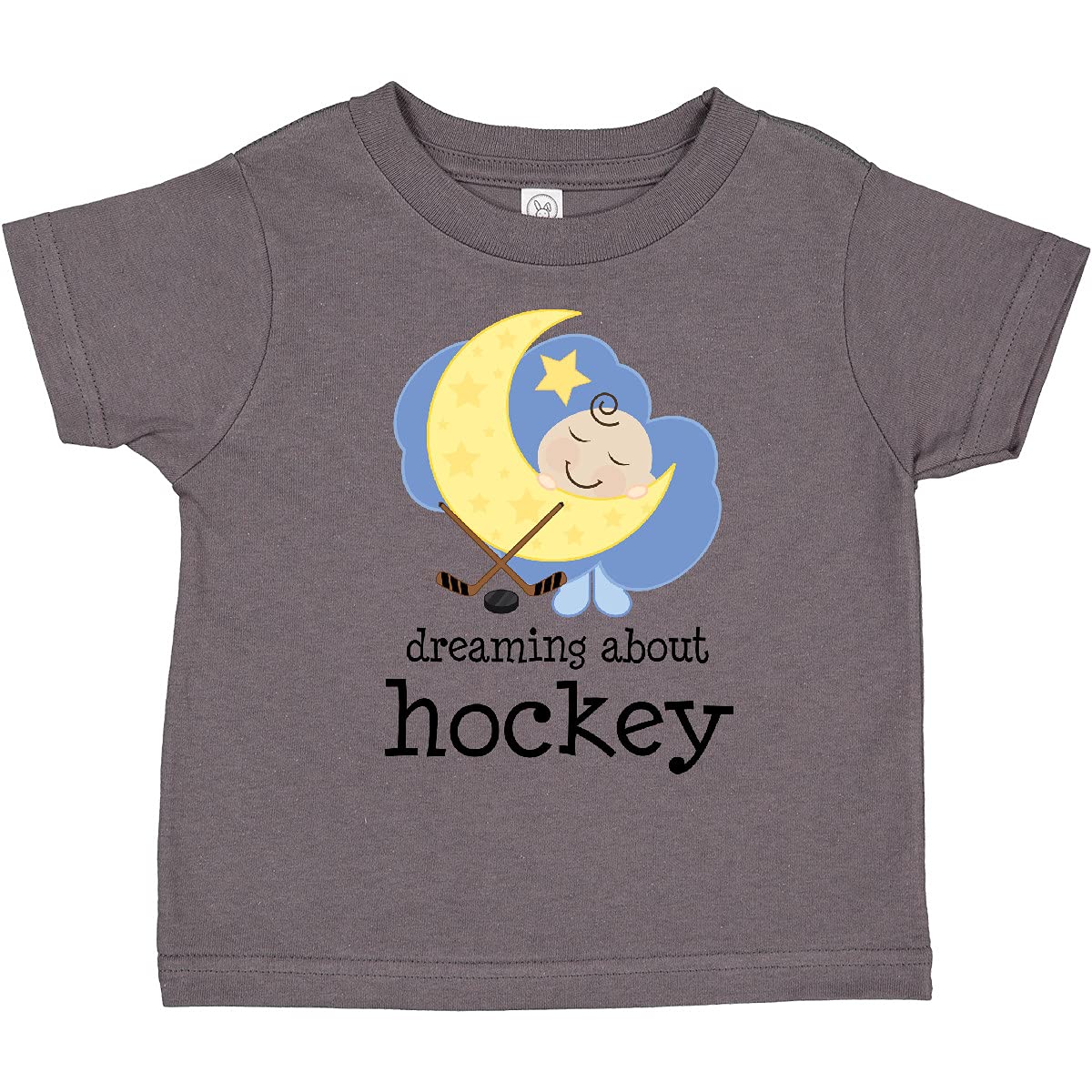 Inktastic Dreaming About Hockey Toddler T-Shirt - Cute Hockey Lover Outfit for Boys & Girls - Perfect for Game Day, Birthday Gifts & Playtime