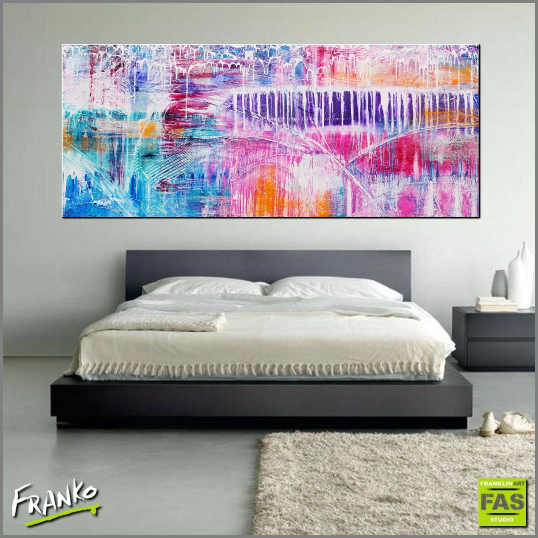 Grunge Monster 240cm x 100cm Pink Purple Blue Abstract Canvas Art - Large Modern Wall Painting for Living Room, Bedroom & Office Decor