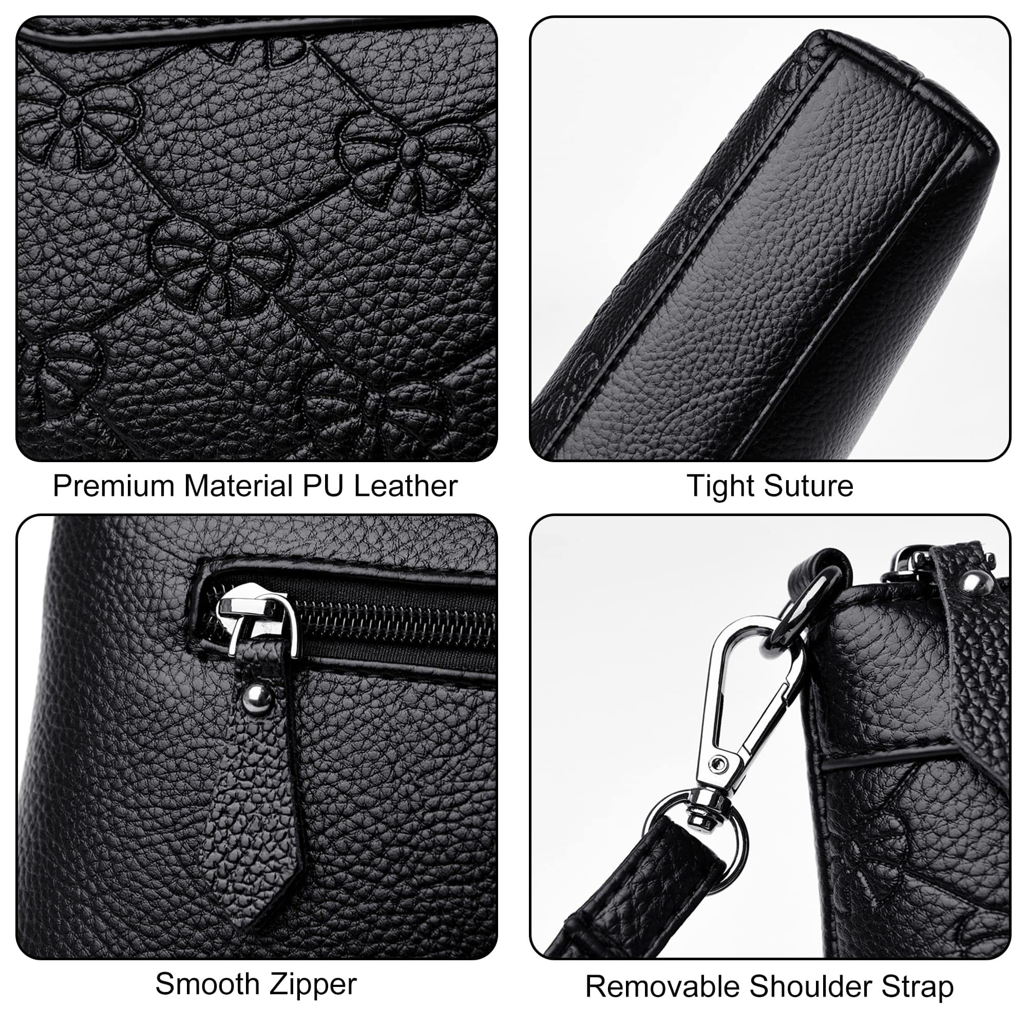 Women's Small Crossbody Purse - PU Leather Shoulder Bag with Wristlet Strap, Slim Wallet Clutch & Envelope Handbag for Everyday Use, Travel & Shopping